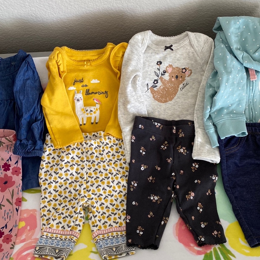 Lot of newborn girl outfits